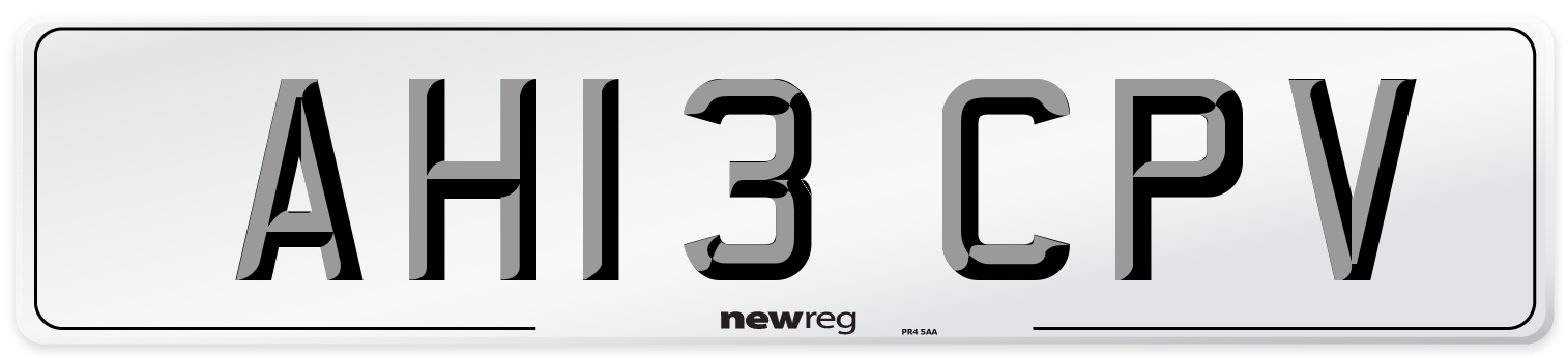 AH13 CPV Number Plate from New Reg